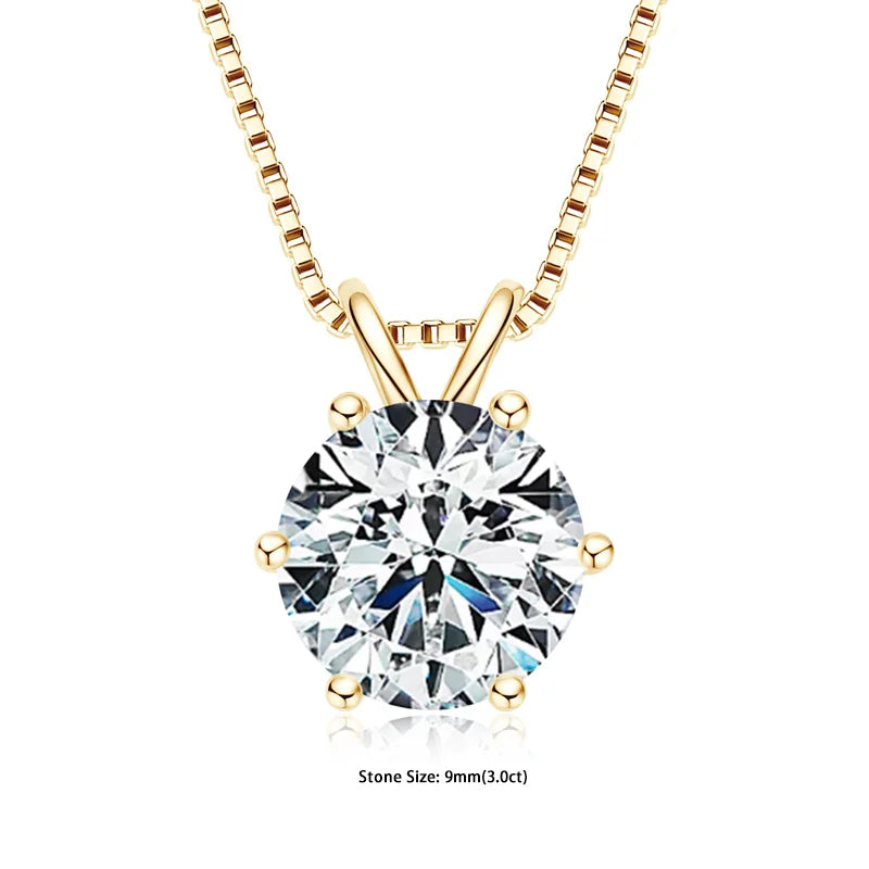 Aura Belle™ Moissanite Pendant Necklace – Certified Sparkle, Timeless Elegance