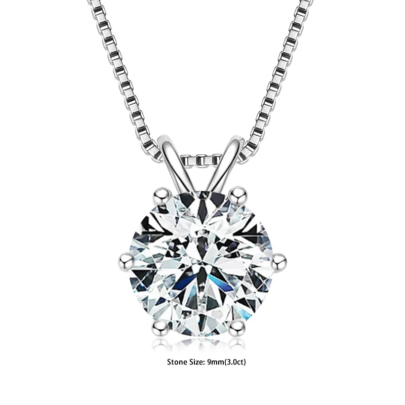Aura Belle™ Moissanite Pendant Necklace – Certified Sparkle, Timeless Elegance