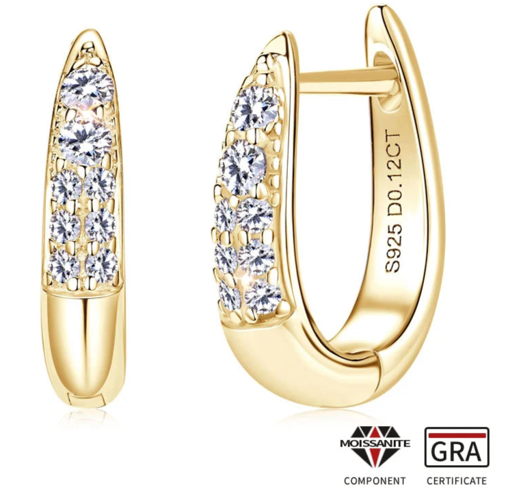 Aura Belle™ Celestial Huggie Hoop Earrings – Dainty Shine in 925 Sterling Silver