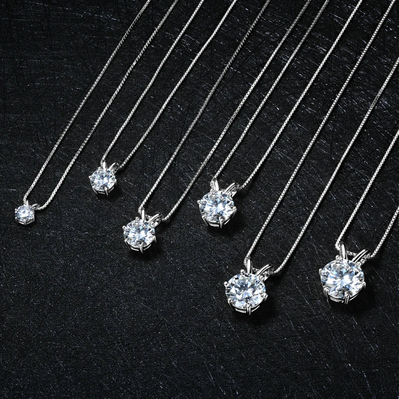 Aura Belle™ Moissanite Pendant Necklace – Certified Sparkle, Timeless Elegance