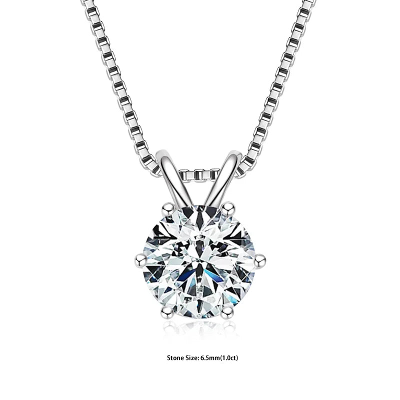 Aura Belle™ Moissanite Pendant Necklace – Certified Sparkle, Timeless Elegance