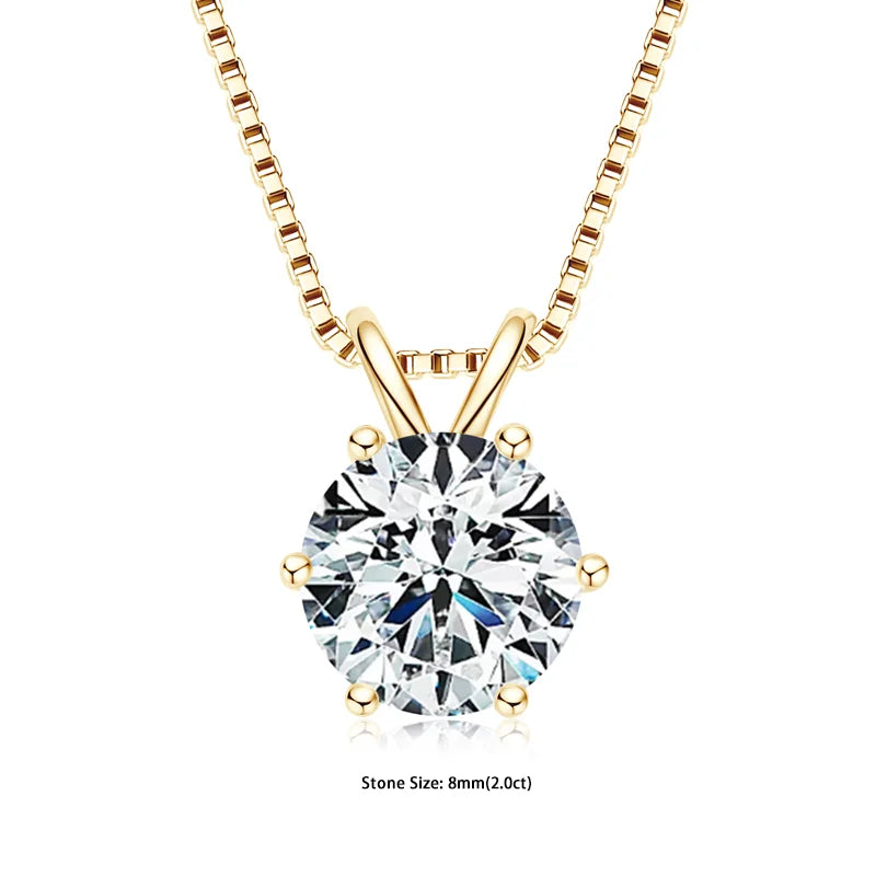 Aura Belle™ Moissanite Pendant Necklace – Certified Sparkle, Timeless Elegance