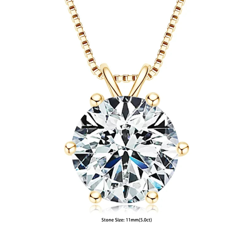 Aura Belle™ Moissanite Pendant Necklace – Certified Sparkle, Timeless Elegance