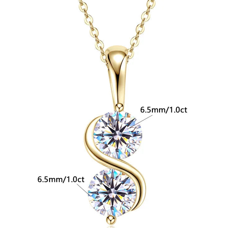 Aura Belle™ Twisted Pendant Necklace – Sculpted Elegance in 925 Sterling Silver