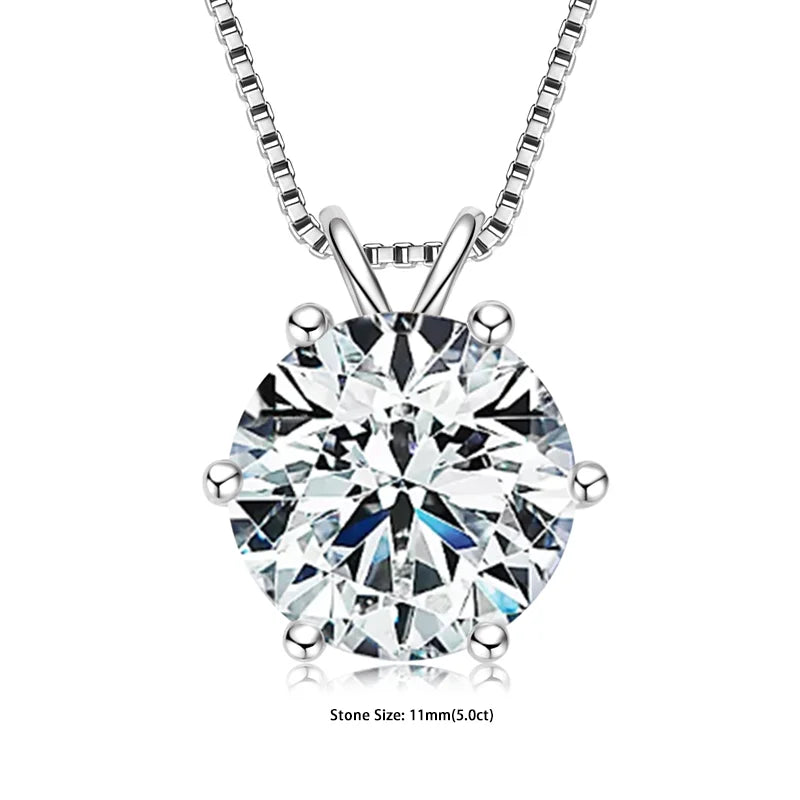 Aura Belle™ Moissanite Pendant Necklace – Certified Sparkle, Timeless Elegance