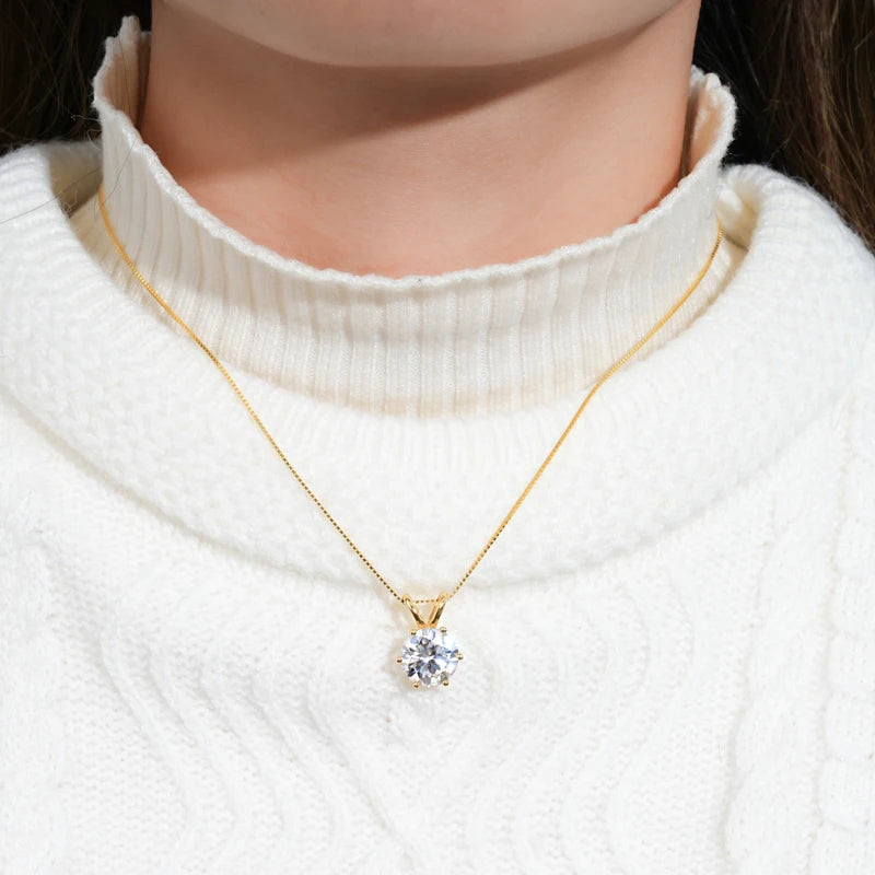 Aura Belle™ Moissanite Pendant Necklace – Certified Sparkle, Timeless Elegance