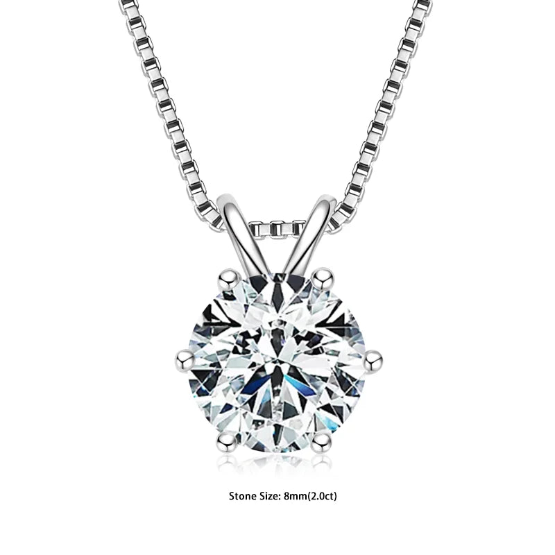 Aura Belle™ Moissanite Pendant Necklace – Certified Sparkle, Timeless Elegance