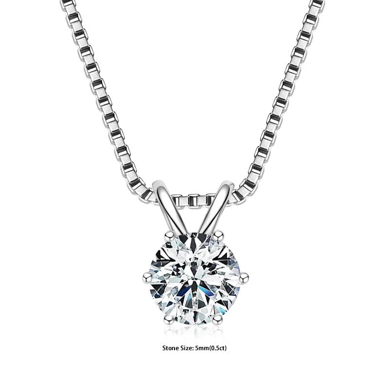 Aura Belle™ Moissanite Pendant Necklace – Certified Sparkle, Timeless Elegance
