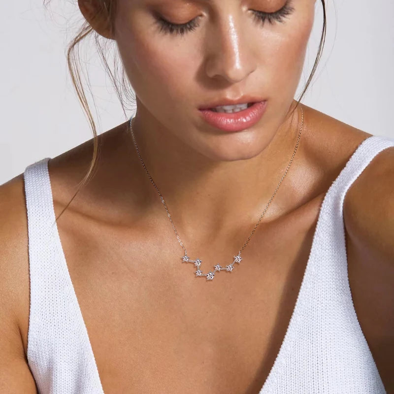Aura Belle™ Big Dipper Pendant Necklace – Celestial Elegance in 925 Sterling Silver