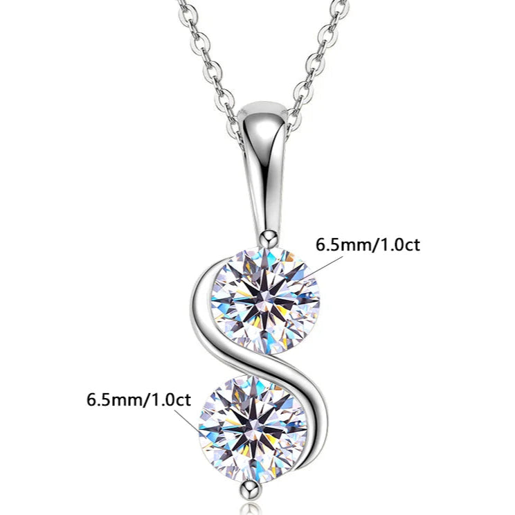 Aura Belle™ Twisted Pendant Necklace – Sculpted Elegance in 925 Sterling Silver