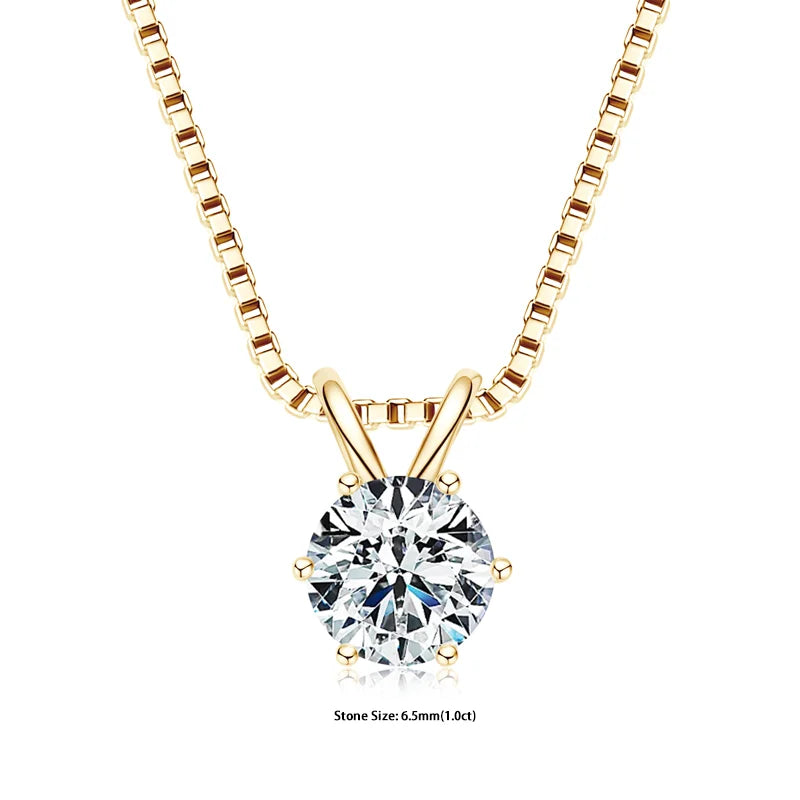 Aura Belle™ Moissanite Pendant Necklace – Certified Sparkle, Timeless Elegance