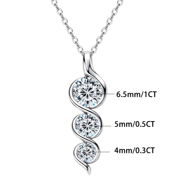 Aura Belle™ Twisted Pendant Necklace – Sculpted Elegance in 925 Sterling Silver