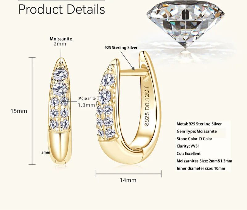 Aura Belle™ Celestial Huggie Hoop Earrings – Dainty Shine in 925 Sterling Silver