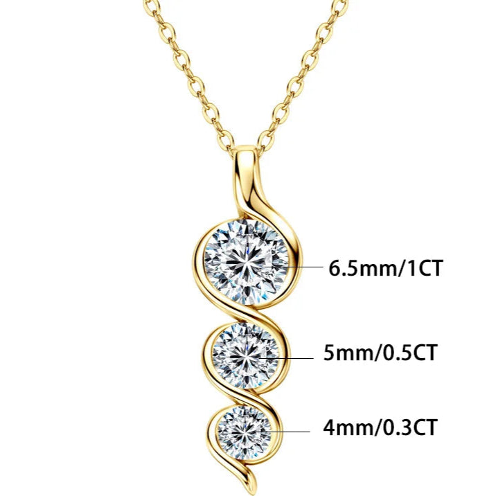 Aura Belle™ Twisted Pendant Necklace – Sculpted Elegance in 925 Sterling Silver