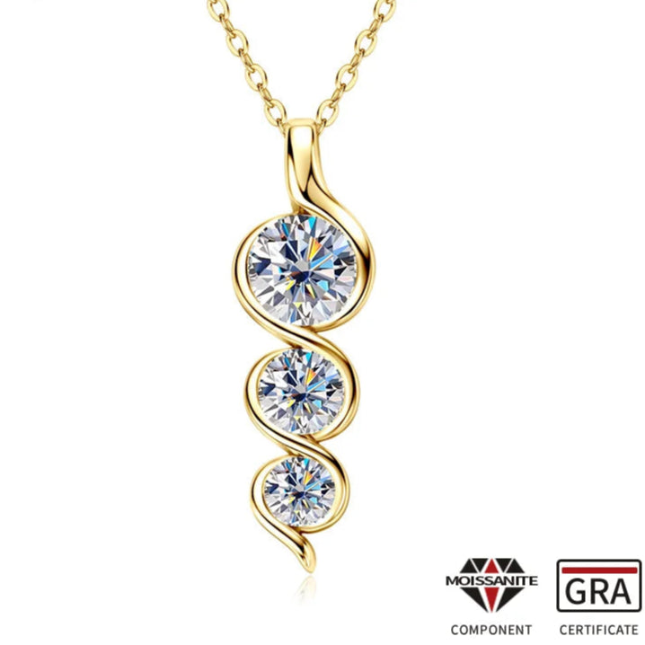 Aura Belle™ Twisted Pendant Necklace – Sculpted Elegance in 925 Sterling Silver
