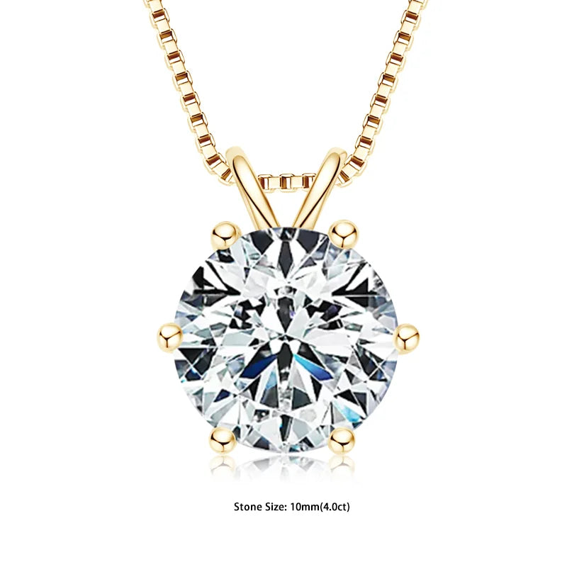Aura Belle™ Moissanite Pendant Necklace – Certified Sparkle, Timeless Elegance