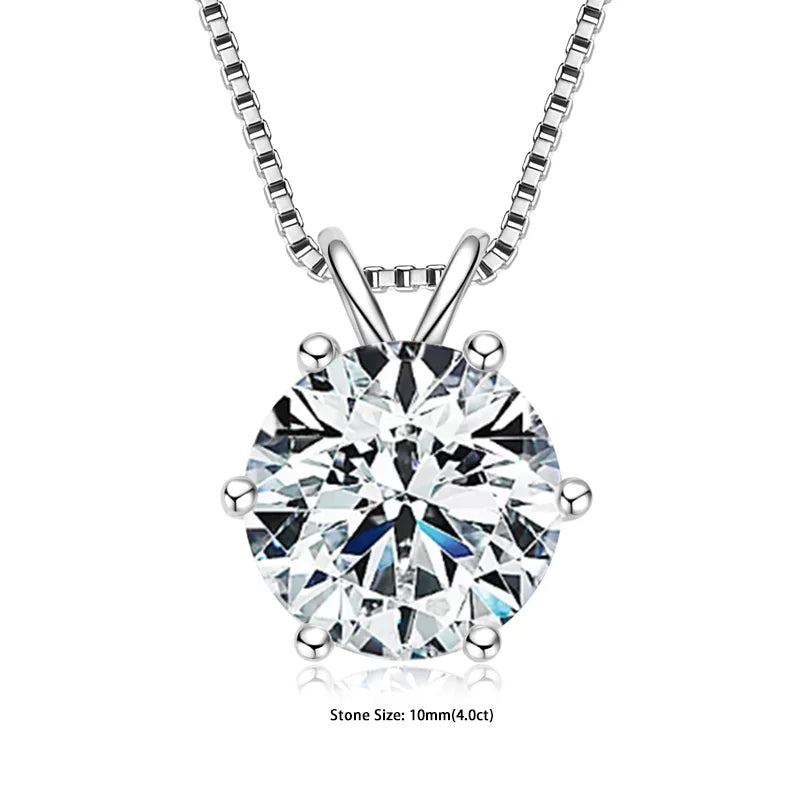 Aura Belle™ Moissanite Pendant Necklace – Certified Sparkle, Timeless Elegance