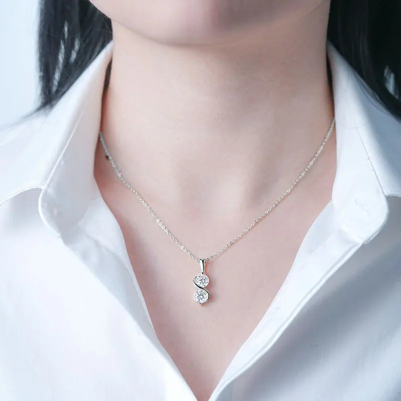 Aura Belle™ Twisted Pendant Necklace – Sculpted Elegance in 925 Sterling Silver