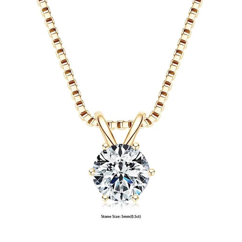 Aura Belle™ Moissanite Pendant Necklace – Certified Sparkle, Timeless Elegance