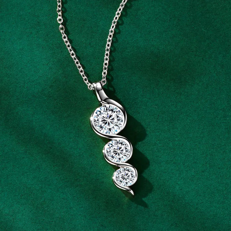 Aura Belle™ Twisted Pendant Necklace – Sculpted Elegance in 925 Sterling Silver